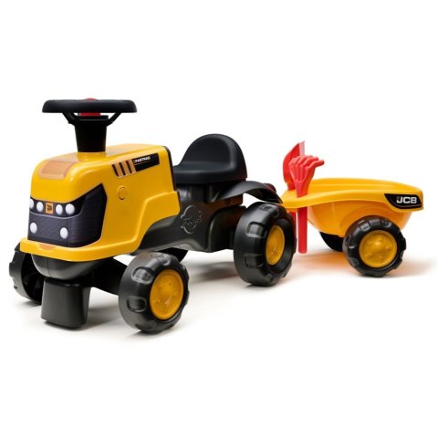 FALK FALK Jeździk Traktor JCB Fastrac z Przyczepą Łopatką i Grabkami 1-3 lat