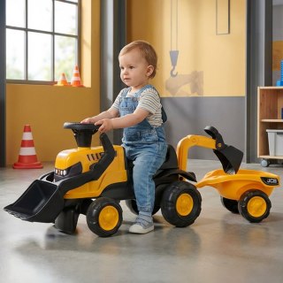 FALK FALK Jeździk Traktor JCB z Przyczepą Grabkami i Łopatką Ciche Koła 1-3 lat