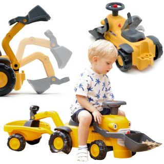 FALK FALK Jeździk Traktor Komatsu z Łyżką Koparką i Przyczepą od 1-3 Lat