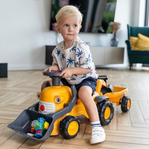FALK FALK Jeździk Traktor Komatsu z Łyżką Koparką i Przyczepą od 1-3 Lat