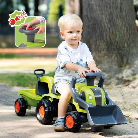 FALK FALK Traktorek Jeździk Baby Claas z Koparką Łyżką i Przyczepą