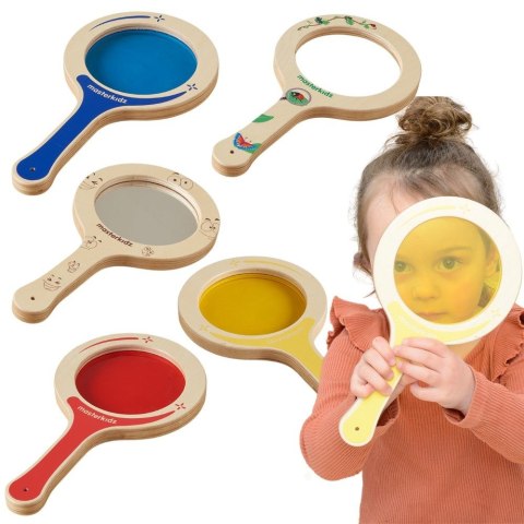 Masterkidz MASTERKIDZ 5 Drewnianych Paletek Lupy z Kolorowymi Soczewkami
