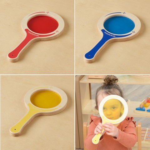 Masterkidz MASTERKIDZ 5 Drewnianych Paletek Lupy z Kolorowymi Soczewkami