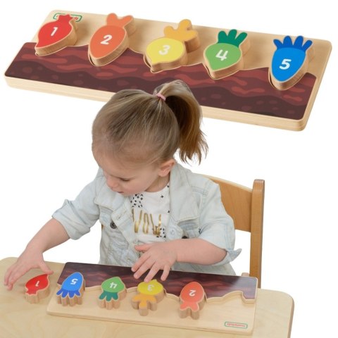 Masterkidz MASTERKIDZ Drewniana Grządka Edukacyjna Liczby, Kolory i Warzywa