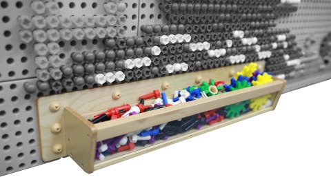 Masterkidz MASTERKIDZ Drewniany Pojemniczek Przezroczysta Ścianka 80 cm do Tablic Naukowo-Kreatywnych STEM
