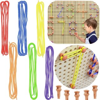 Masterkidz MASTERKIDZ Zestaw Kołeczki i Sznurki - Do Tablicy Naukowo-Kreatywnej STEM