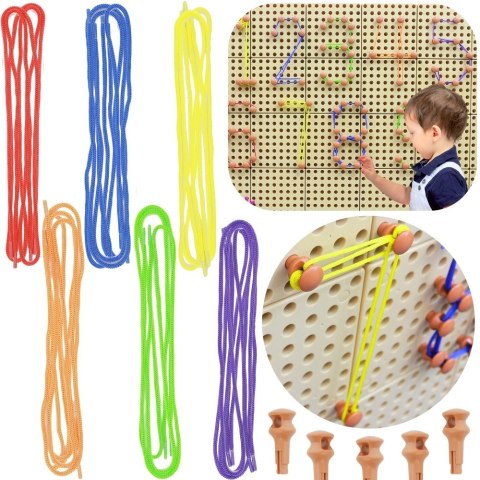 Masterkidz MASTERKIDZ Zestaw Kołeczki i Sznurki - Do Tablicy Naukowo-Kreatywnej STEM