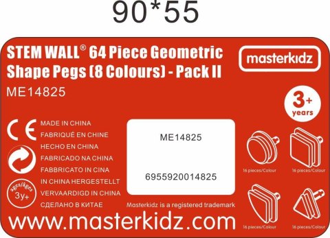 Masterkidz MASTERKIDZ Zestaw Kołeczki w kształcie figur geometrycznych 64szt do tablic STEM