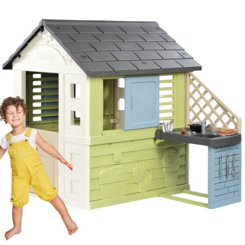 Smoby SMOBY Life Domek Ogrodowy PRETTY z Kuchnią + 17 Akcesoriów