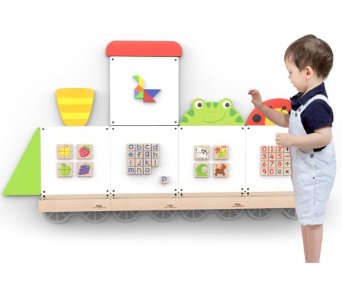 Viga Toys VIGA System Tablic Edukacyjnych Pociąg Zwierzątka Certyfikat FSC