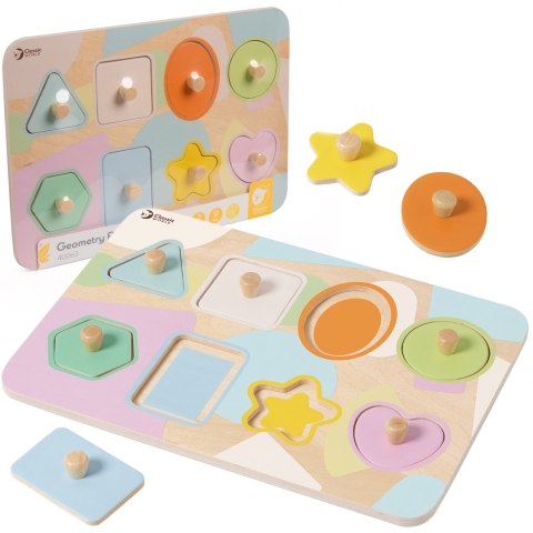 Classic World CLASSIC WORLD Układanka Puzzle Klocki Geometryczne 9 el.