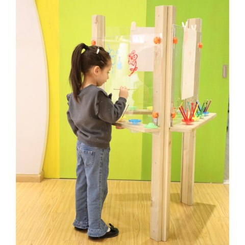 Classic World EDU CLASSIC WORLD EDU Przezroczysta Sztaluga Tablica Akrylowa XXL Centrum Artystyczne 3w1