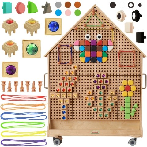 Masterkidz MASTERKIDZ Drewniana Tablica STEM Wolnostojąca XXL w Kształcie Domu + Akcesoria