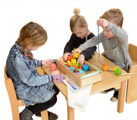 Masterkidz MASTERKIDZ Duża Drewniana Nawlekanka Sznurowanka Montessori