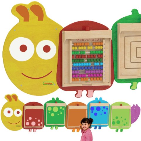 Masterkidz MASTERKIDZ System do Montażu 5 Ściennych Tablic Edukacyjnych Flex - Gąsienica