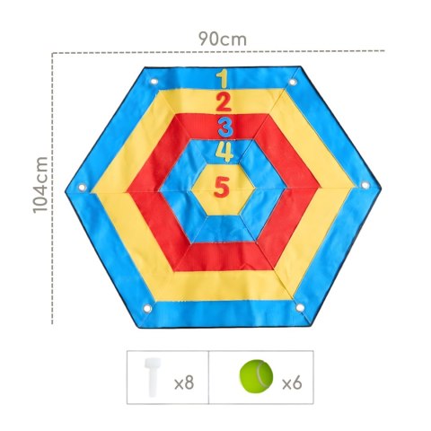 Masterkidz MASTERKIDZ Sześciokątna Tarcza Na Rzepy Rzut Do Celu Do Tablicy STEM