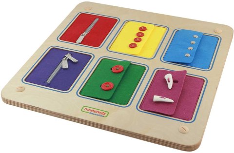 Masterkidz MASTERKIDZ Tablica Ścienna Otwieranie I Zamykanie Zamków Suwaki Guziki Montessori