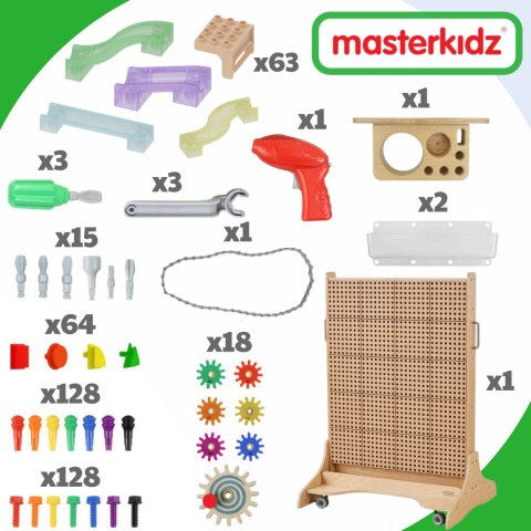 Masterkidz MASTERKIDZ Wolnostojąca Tablica Naukowa Kreatywna STEM 125 x 86 + Zestaw Akcesoriów