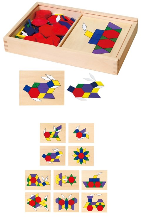 Viga Toys VIGA Drewniana Mozaika Geometryczna Klocki Dienesa Układanka Logiczna Montessori148 el