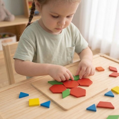 Viga Toys VIGA Drewniana Mozaika Geometryczna Klocki Dienesa Układanka Logiczna Montessori148 el