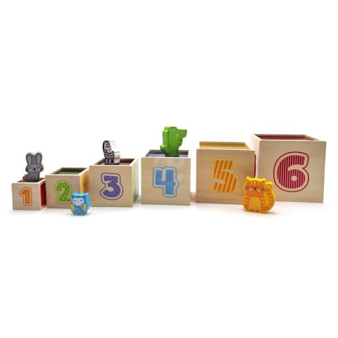 Viga Toys VIGA Drewniana Piramidka Układanka Klocki Sorter Montessori