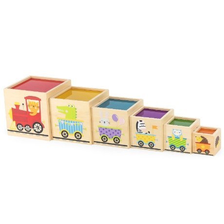 Viga Toys VIGA Drewniana Piramidka Układanka Klocki Sorter Montessori