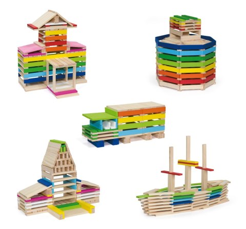 Viga Toys VIGA Drewniane Klocki konstrukcyjne Budynki