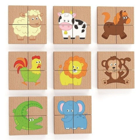 Viga Toys VIGA Drewniane Puzzle Magnetyczne Zwierzęta Układanka Certyfikat FSC