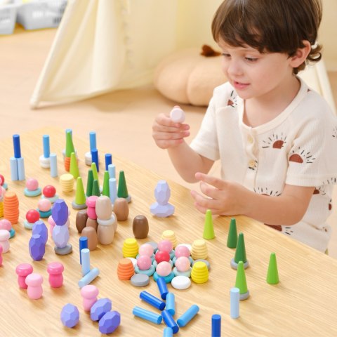 Viga Toys VIGA Klocki Drewniane Edukacyjne Układanka Montesori Sorter 141el.