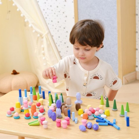 Viga Toys VIGA Klocki Drewniane Edukacyjne Układanka Montesori Sorter 141el.