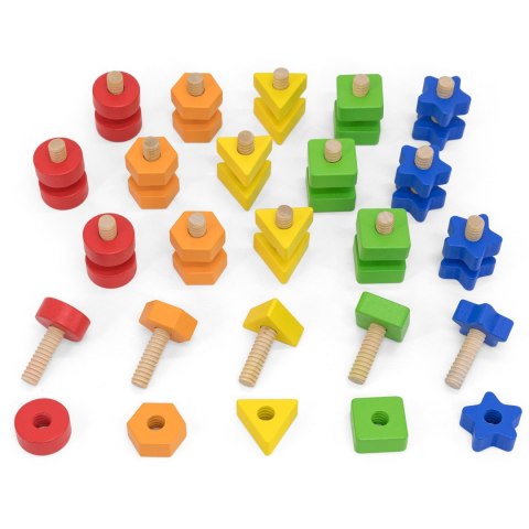 Viga Toys VIGA Nakrętki i Śrubki Dopasuj i Zakręcaj Zabawka Zręcznościowa