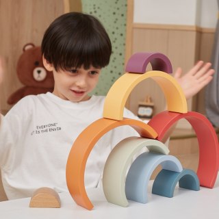 Viga Toys VIGA PolarB Drewniana Tęcza Układanka Klocki Kreatywne Montessori