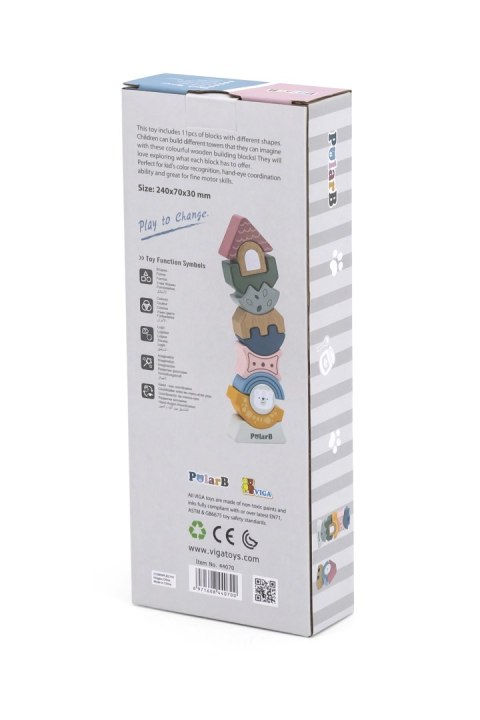 Viga Toys VIGA PolarB Drewniana Układanka Balansująca Wieża