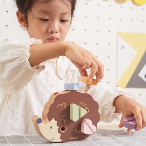 Viga Toys VIGA PolarB Drewniana Zabawka Konstrukcyjna Jeżyk ze Śrubkami Montessori