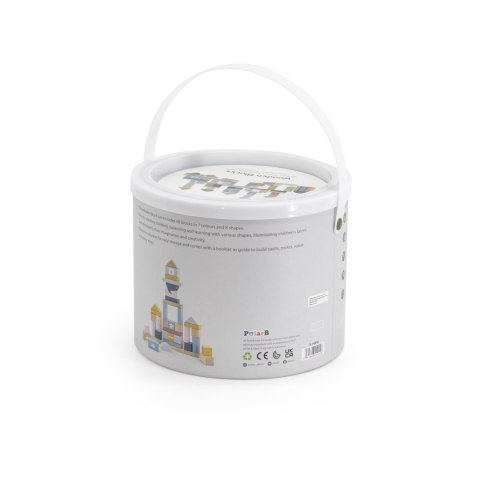 Viga Toys VIGA PolarB Zestaw drewnianych klocków w wiaderku - 60 elementów