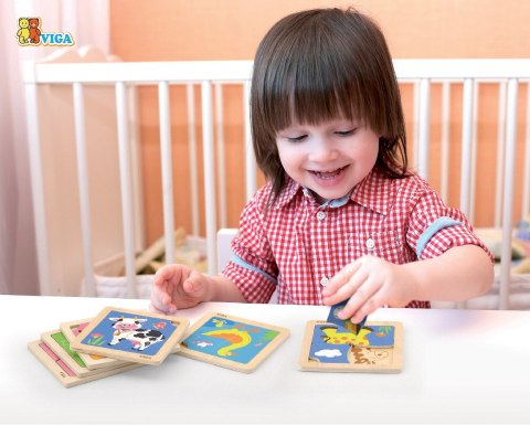 Viga Toys VIGA Poręczne Drewniane Puzzle Kaczuszka Układanka 4 elementy