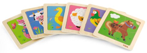 Viga Toys VIGA Poręczne Drewniane Puzzle Kaczuszka Układanka 4 elementy
