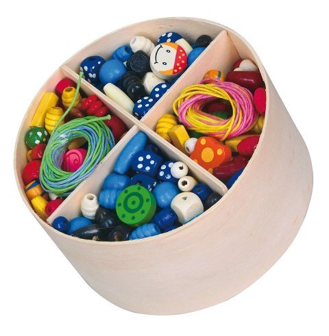 Viga Toys VIGA Zestaw Drewniane Koraliki do nawlekania 608 Elementów Pudełko