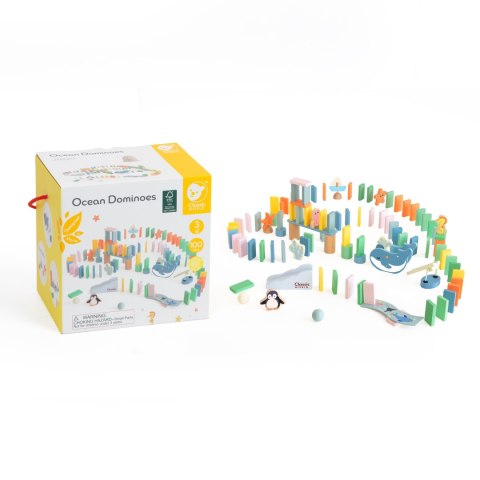 Classic World CLASSIC WORLD Drewniane Domino Tor Logiczny Przeszkód Układanka Montessori 100 el.