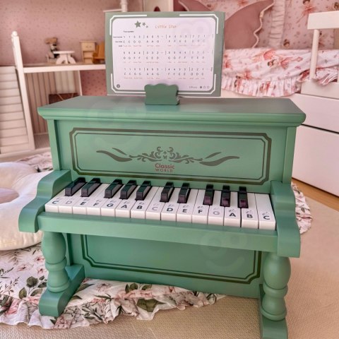Classic World CLASSIC WORLD Pianinko Vintage + Książeczka do Nauki
