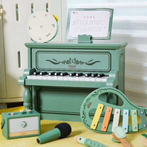 Classic World CLASSIC WORLD Pianinko Vintage + Książeczka do Nauki