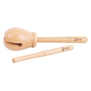Classic World EDU CLASSIC WORLD EDU Drewniany Instrument Muzyczny Woodblock Rytmiczny 2 el.