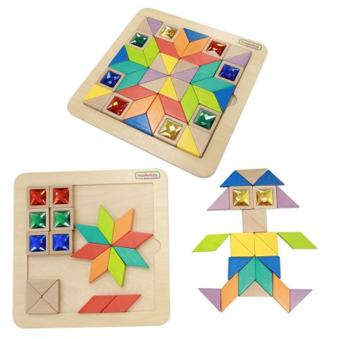 Masterkidz MASTERKIDZ Układanka Mozaika Nauka Kolorów i Kształtów Tangram Montessori