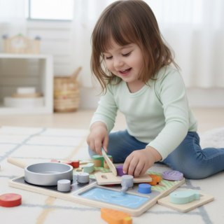 Tooky Toy TOOKY TOY Drewniana Kuchnia z Akcesoriami - Zestaw Małego Kucharza