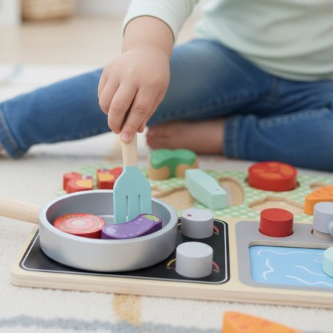Tooky Toy TOOKY TOY Drewniana Kuchnia z Akcesoriami - Zestaw Małego Kucharza