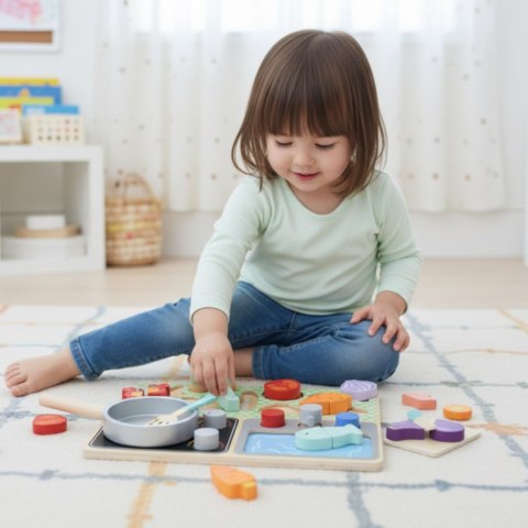 Tooky Toy TOOKY TOY Drewniana Kuchnia z Akcesoriami - Zestaw Małego Kucharza