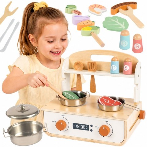 Tooky Toy TOOKY TOY Drewniana Kuchnia z Grillem i Akcesoriam