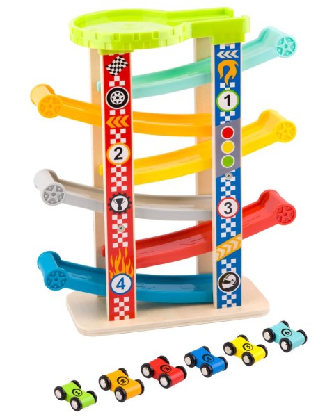 Tooky Toy TOOKY TOY Kolorowa Zjeżdżalnia Tor Dla Samochodów