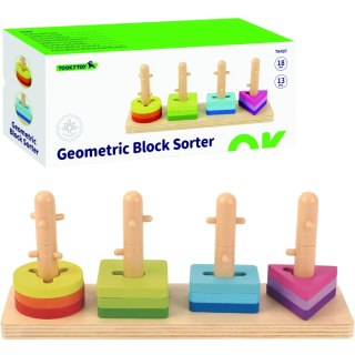 Tooky Toy TOOKY TOY Sorter Kształtów z Kolorowymi Blokami Montessori