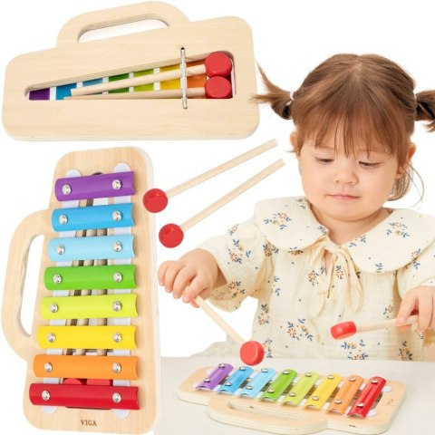 Viga Toys VIGA Cymbalki Drewniany Ksylofon - Odkryj Muzyczny Talent Swojego Malucha!